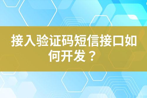 接入驗證碼短信接口如何開發(fā)？