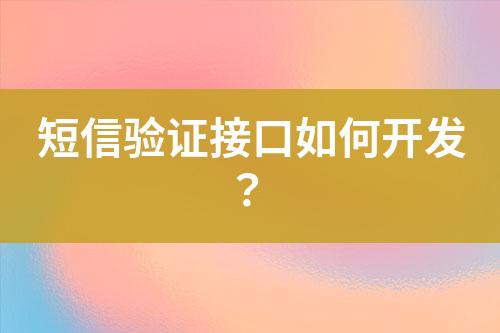 短信驗證接口如何開發?