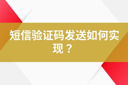 短信驗(yàn)證碼發(fā)送如何實(shí)現(xiàn)？