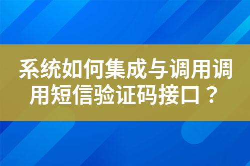 系統(tǒng)如何集成與調(diào)用調(diào)用短信驗(yàn)證碼接口？