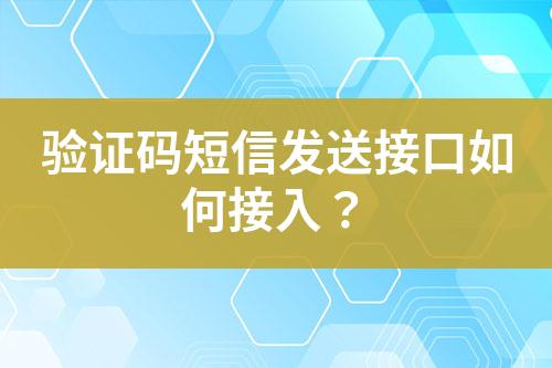 驗證碼短信發送接口如何接入？
